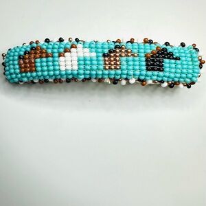New Navajo Seed Bead Barrette - Horses